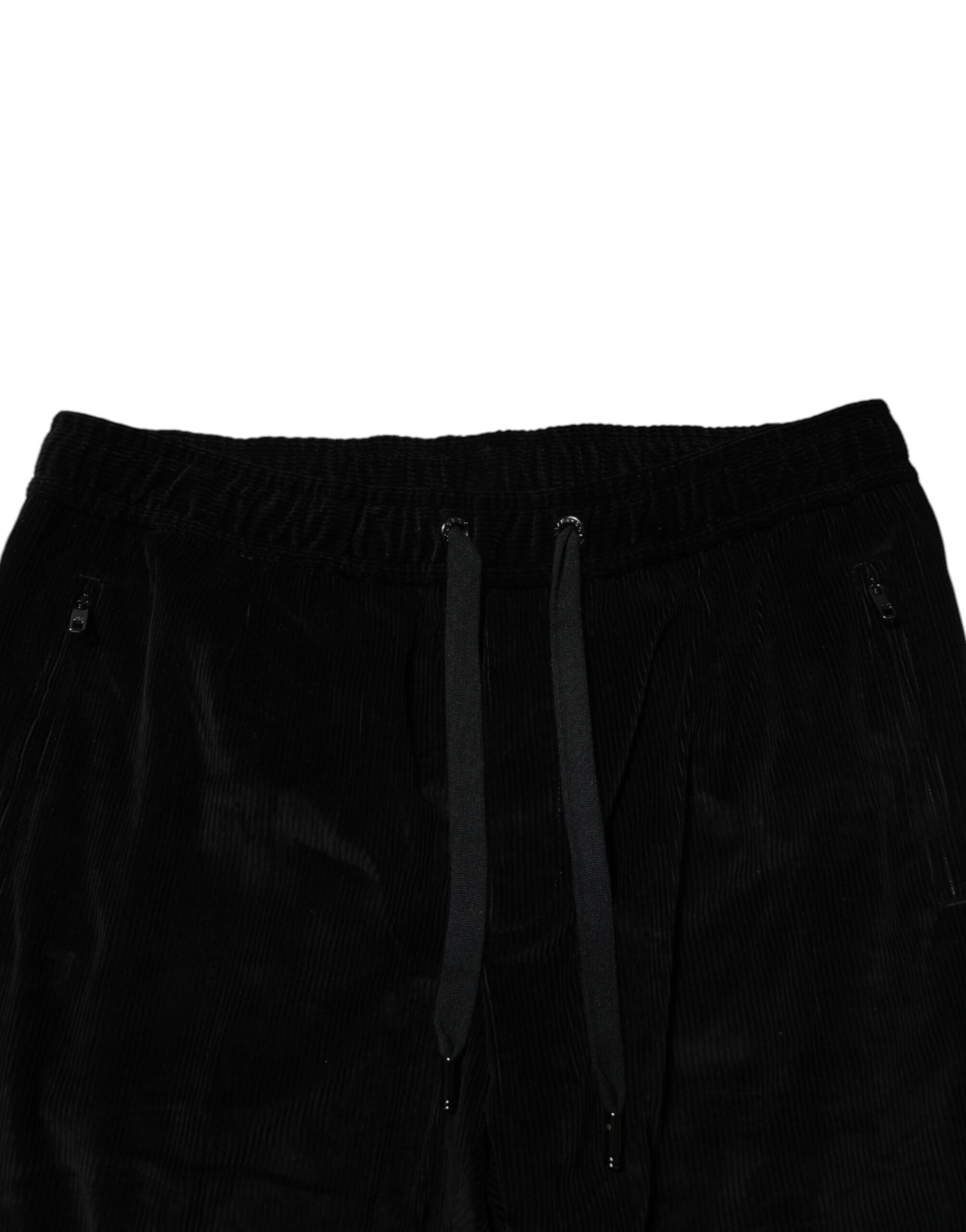 Black Cotton Men Jogger Sweatpants Pants