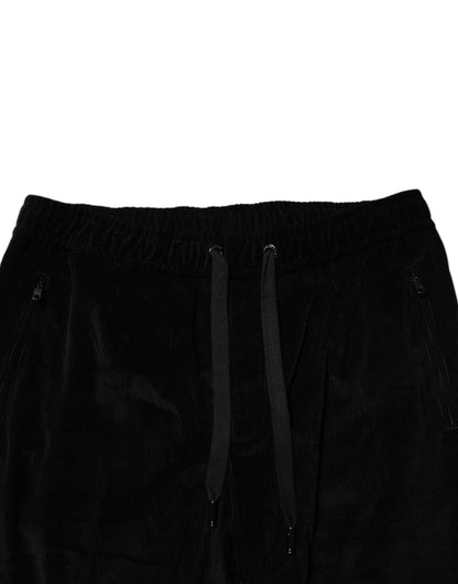Black Cotton Men Jogger Sweatpants Pants