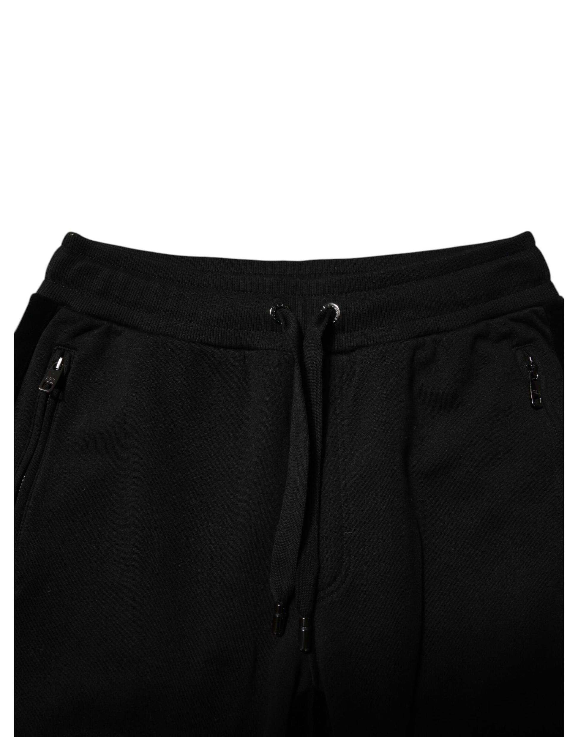 Black Cotton Men Jogger Sweatpants Pants