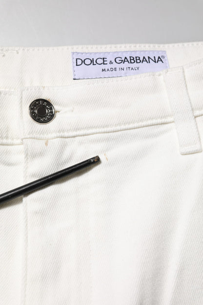 White Cotton Loose Men Denim Jeans