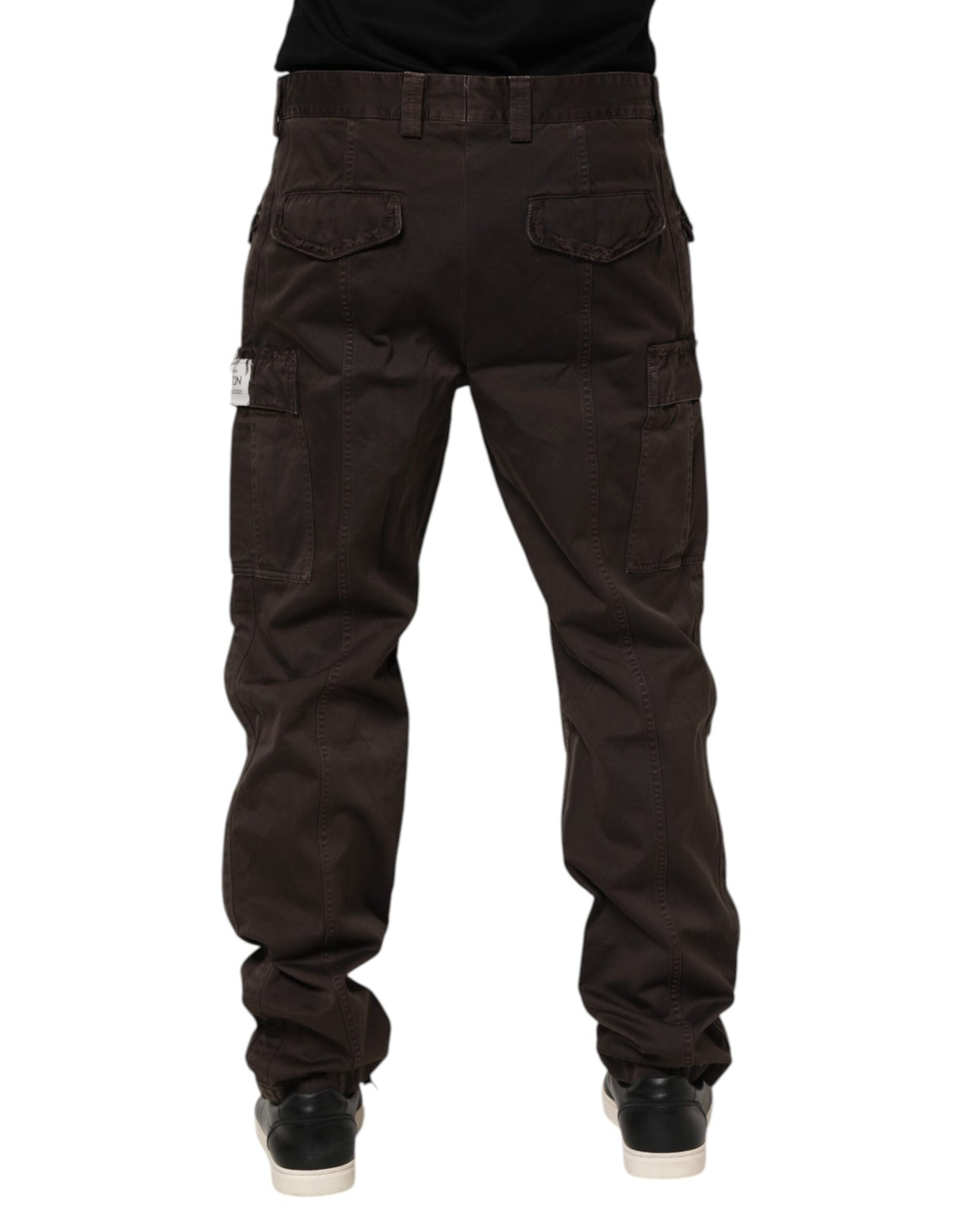 Brown Cotton Cargo Casual Pants