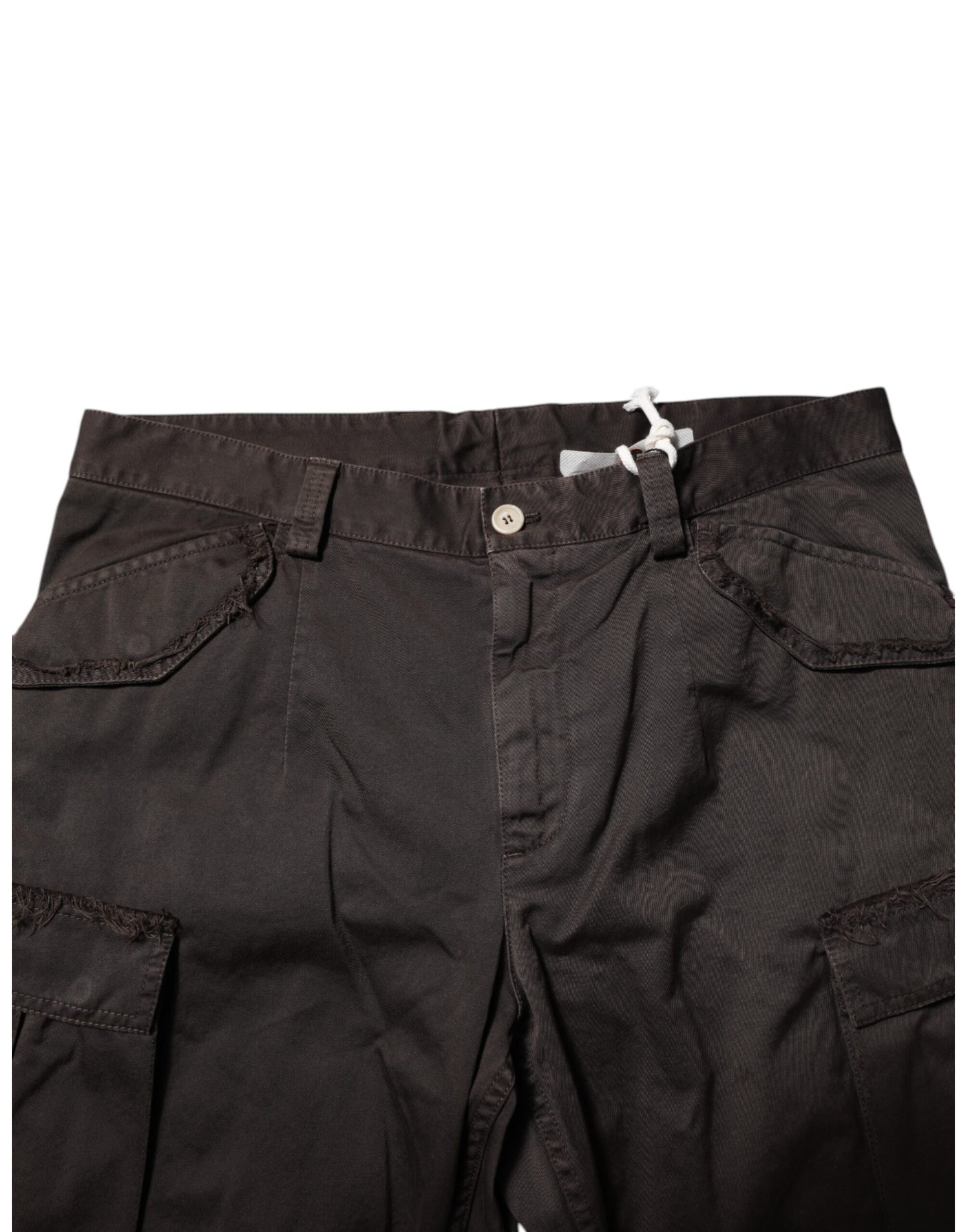 Brown Cotton Cargo Casual Pants