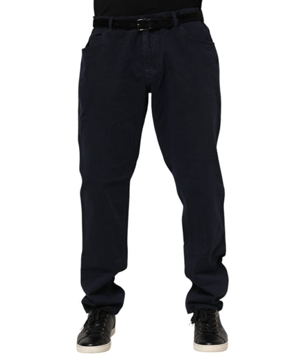 Black Cotton Tapered Denim Jeans