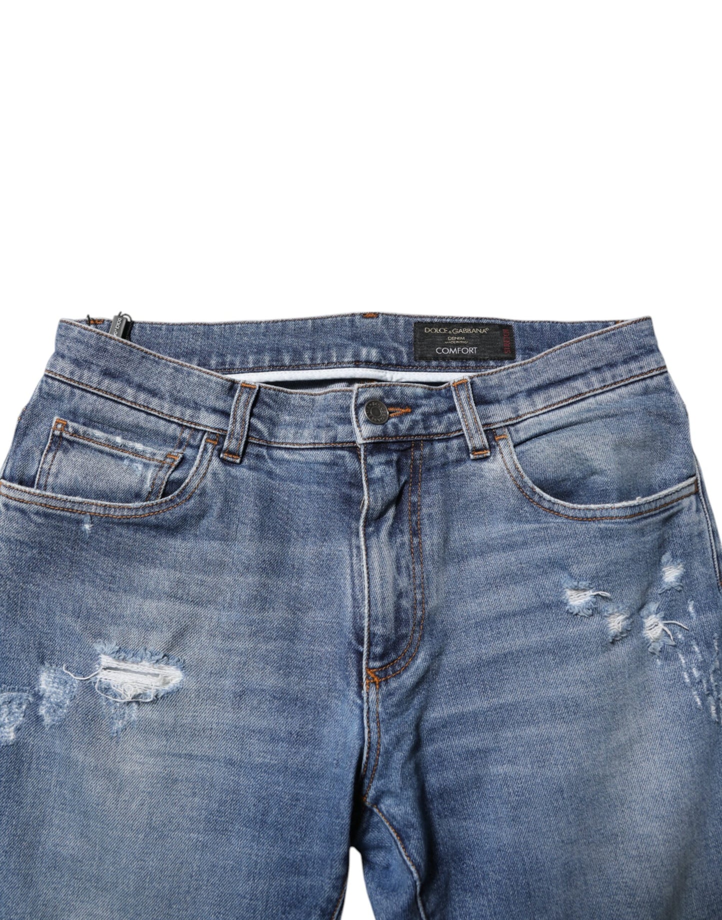 Blue Cotton Logo Plaque COMFORT Denim Jeans