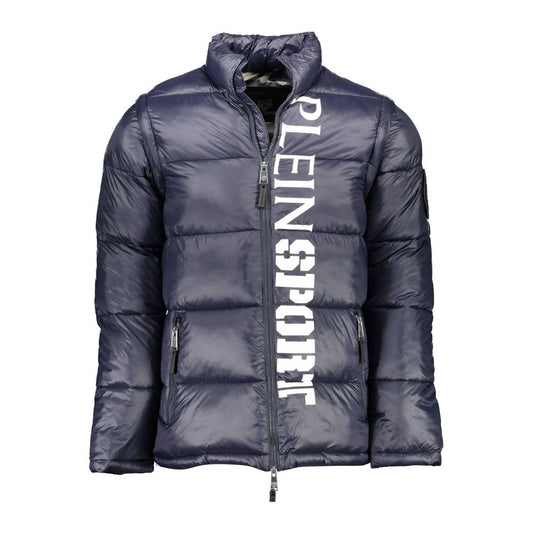 Chaqueta azul de poliéster