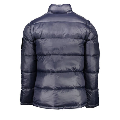 Chaqueta azul de poliéster