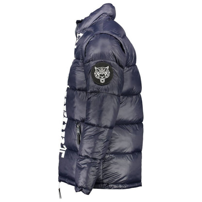 Chaqueta azul de poliéster