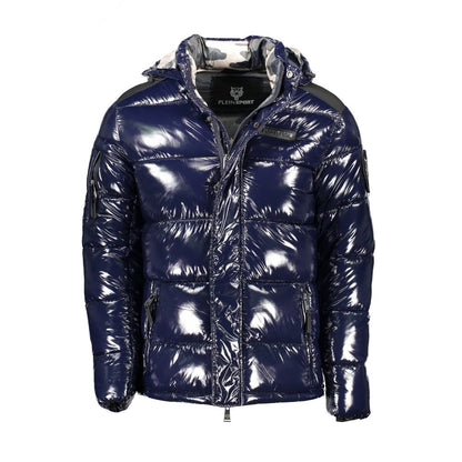 Chaqueta azul de poliéster