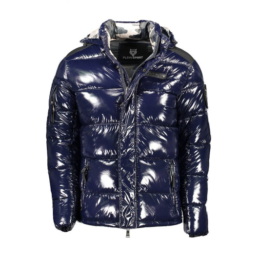 Chaqueta azul de poliéster