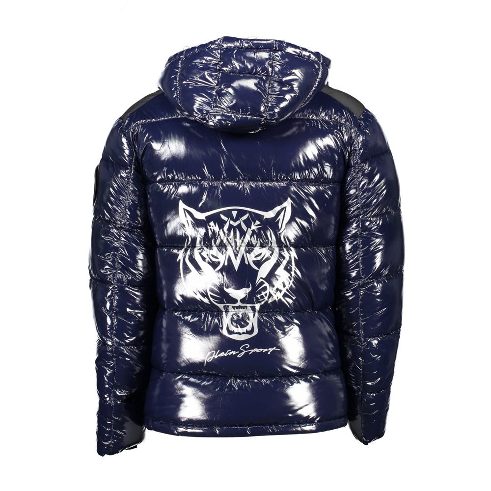 Chaqueta azul de poliéster