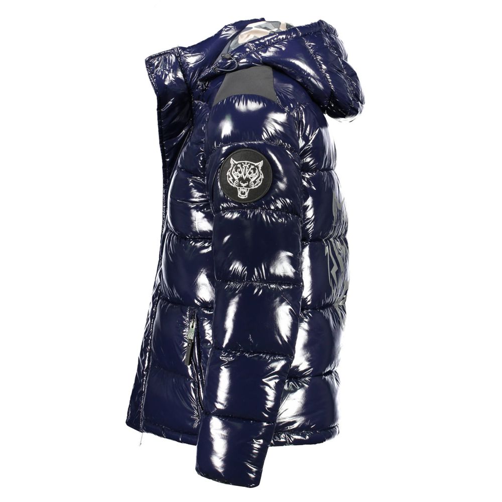 Chaqueta azul de poliéster