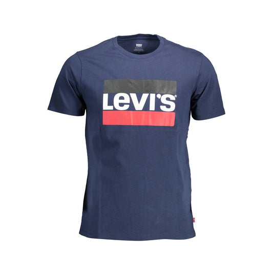 Camiseta azul de algodón