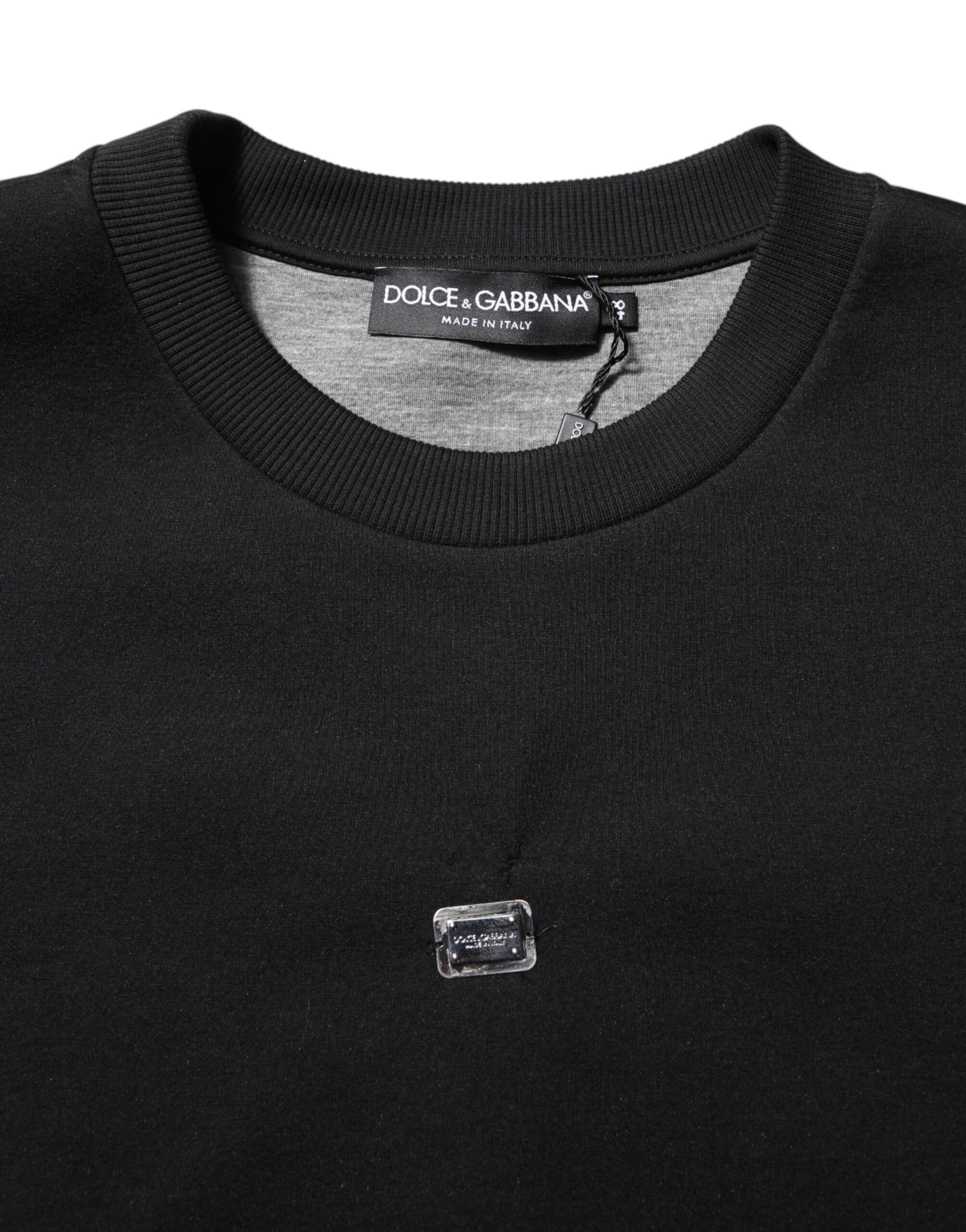 Black Modal DG Logo Plaque Pullover Sweater