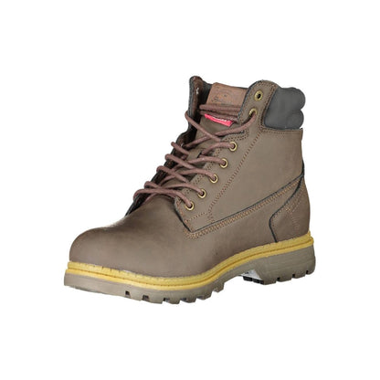 Brown Polyester Boot