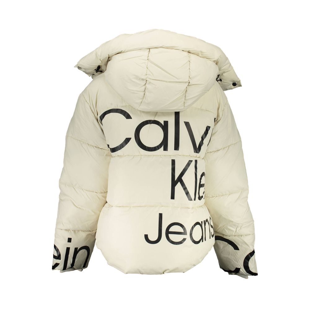 Beige Polyester Jackets & Coat