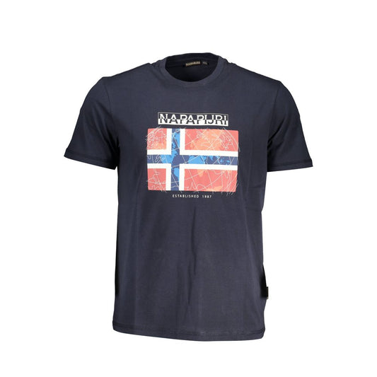Camiseta azul de algodón