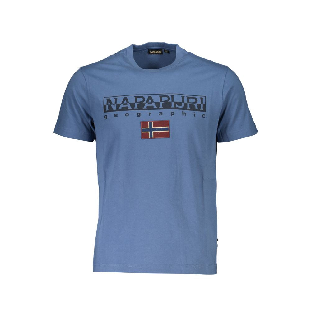 Camiseta azul de algodón