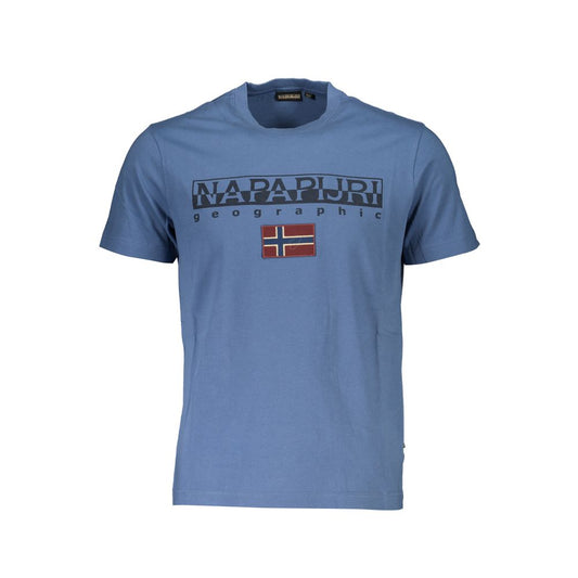 Camiseta azul de algodón