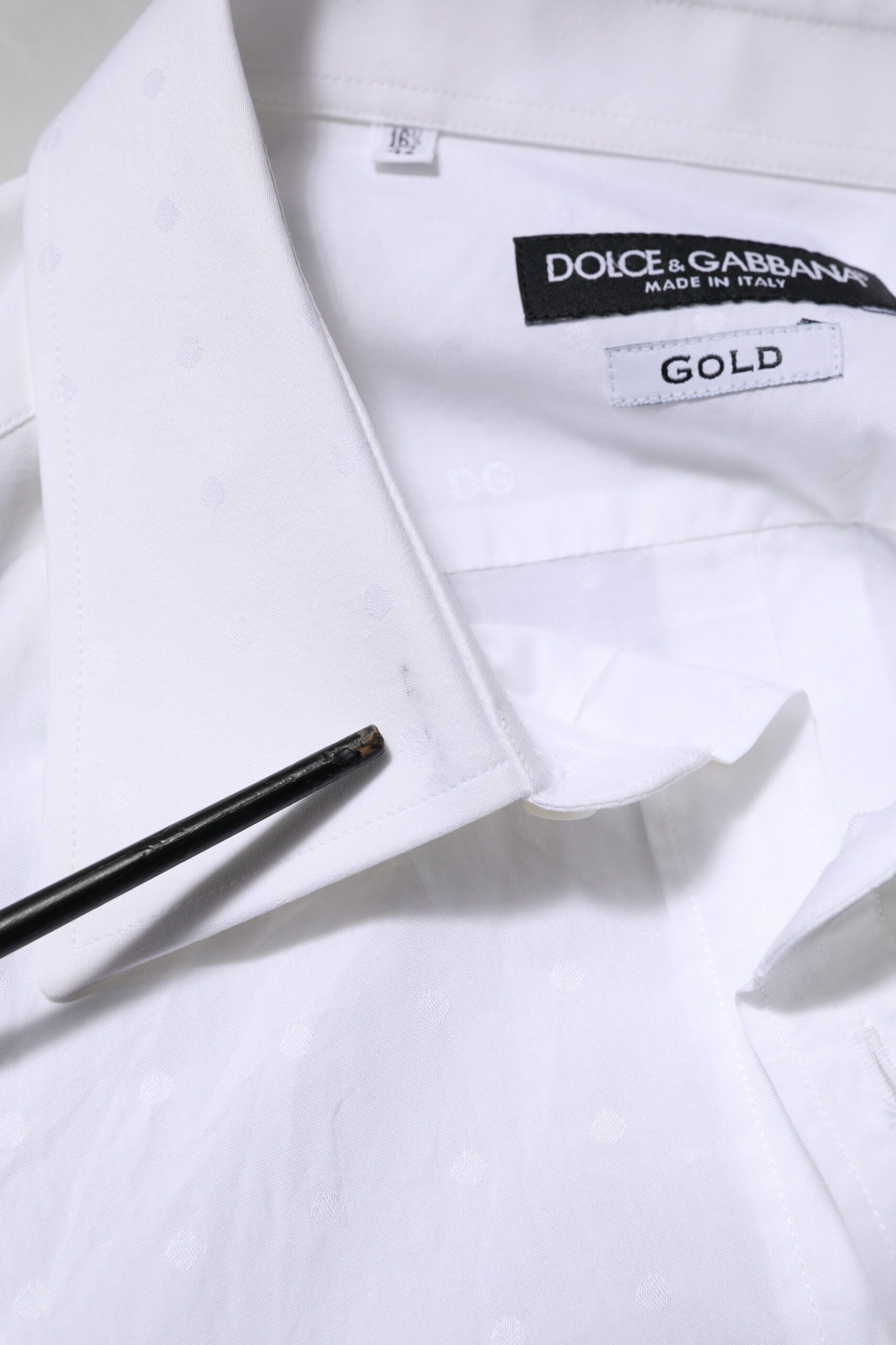 White Cotton GOLD Dress Formal Shirt