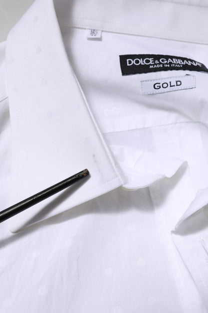 White Cotton GOLD Dress Formal Shirt
