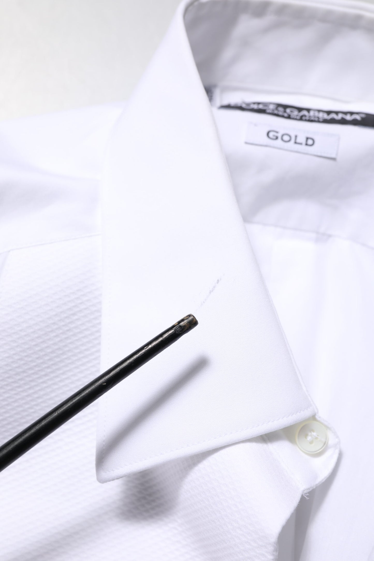White Bib Cotton Poplin GOLD Formal Shirt