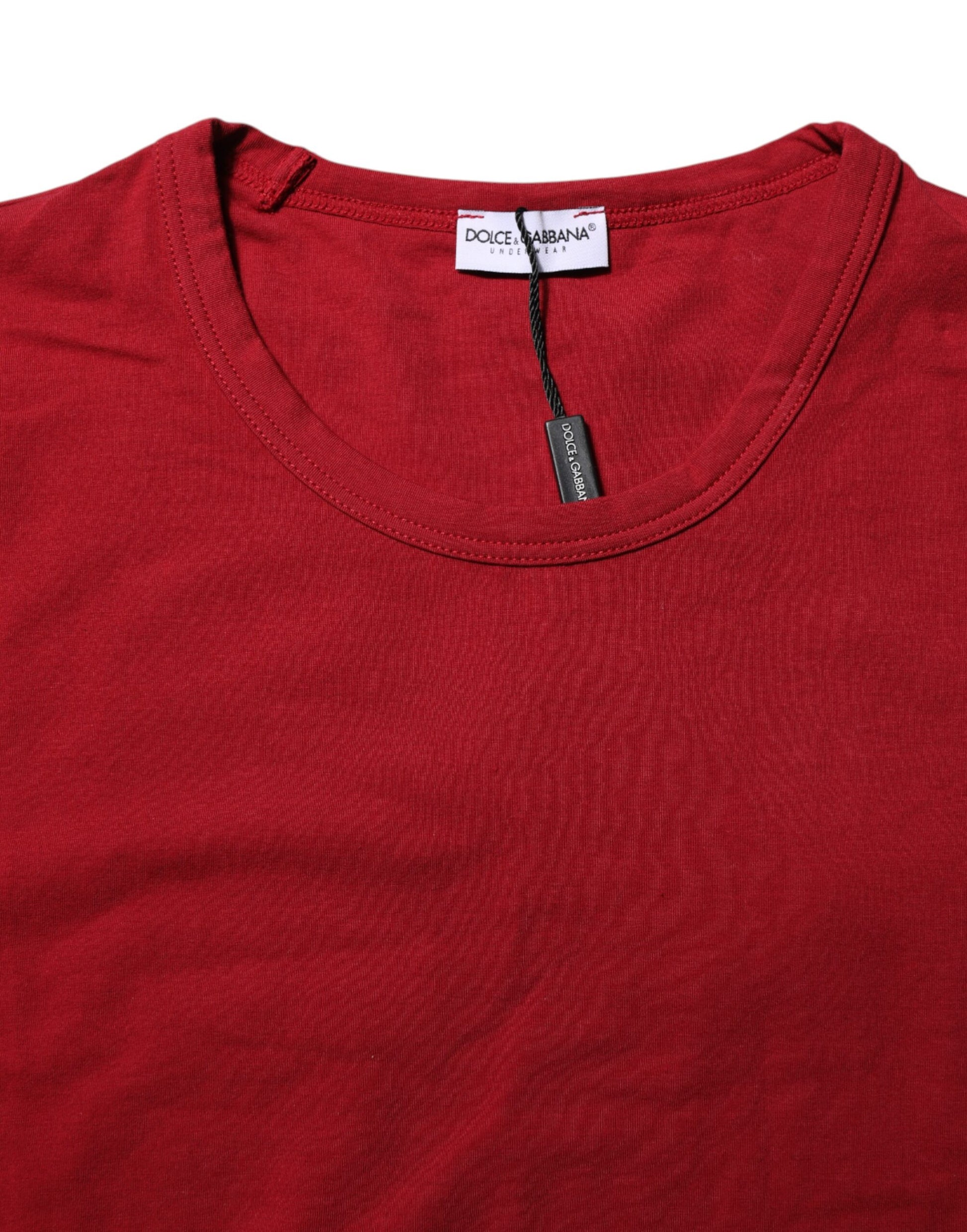 Red Cotton Short Sleeves Men Underwear T-shirt