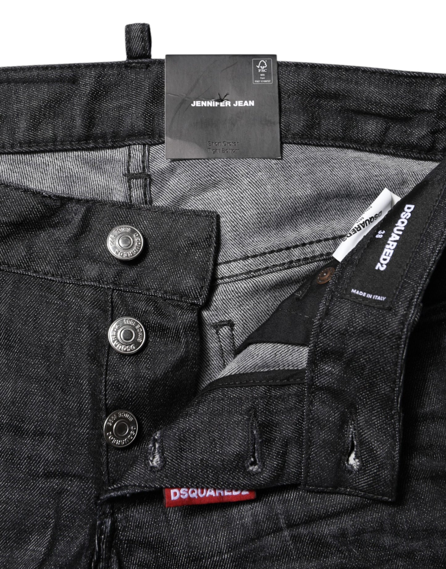 Black Cotton Low Waist Skinny Denim Jeans