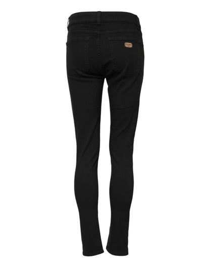Black Cotton Stretch Slim Fit Denim Jeans