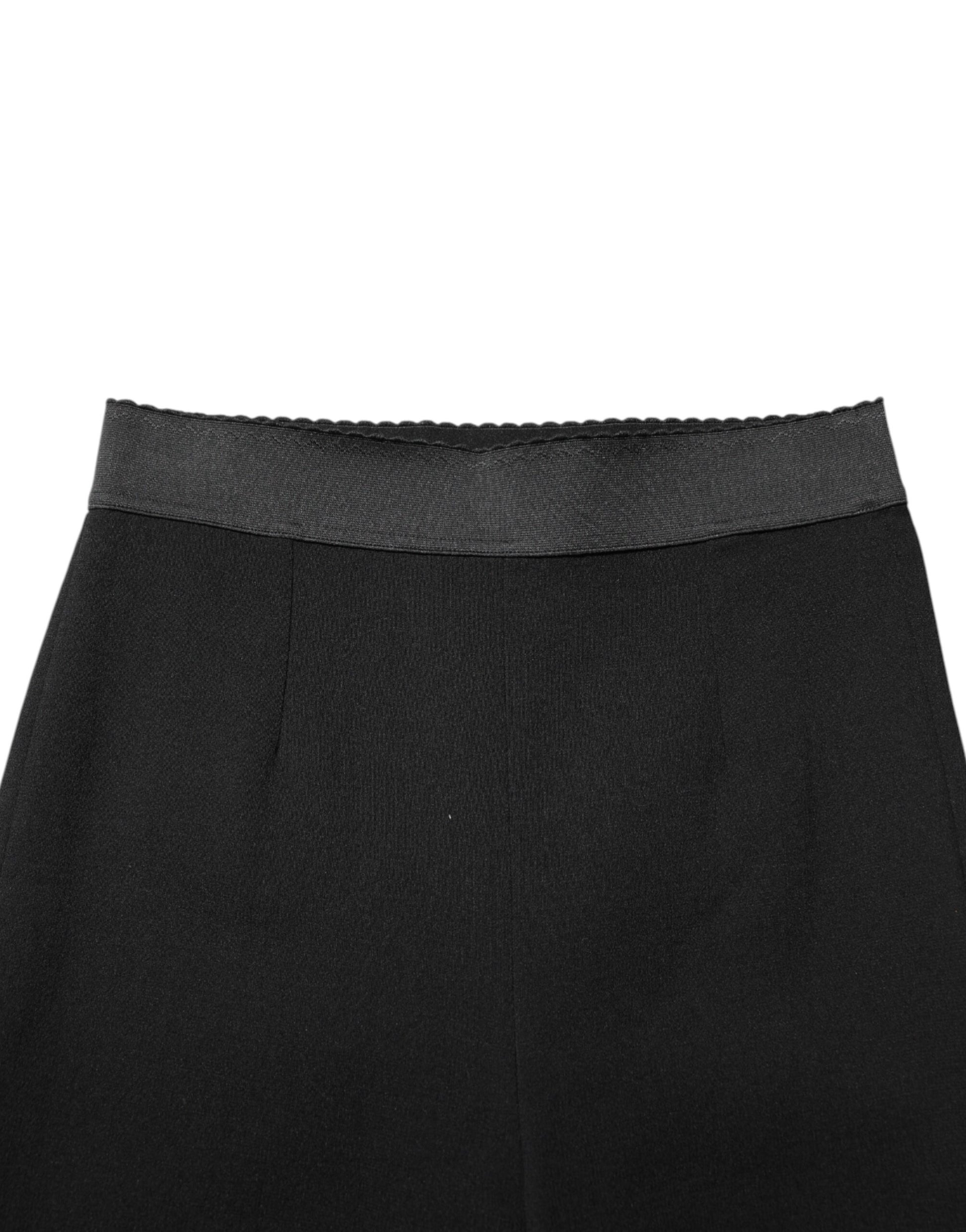 Black Wool Leggings Stretch Pants