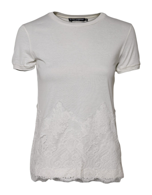 White Short Sleeves Round Neck T-shirt