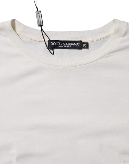 White Short Sleeves Round Neck T-shirt
