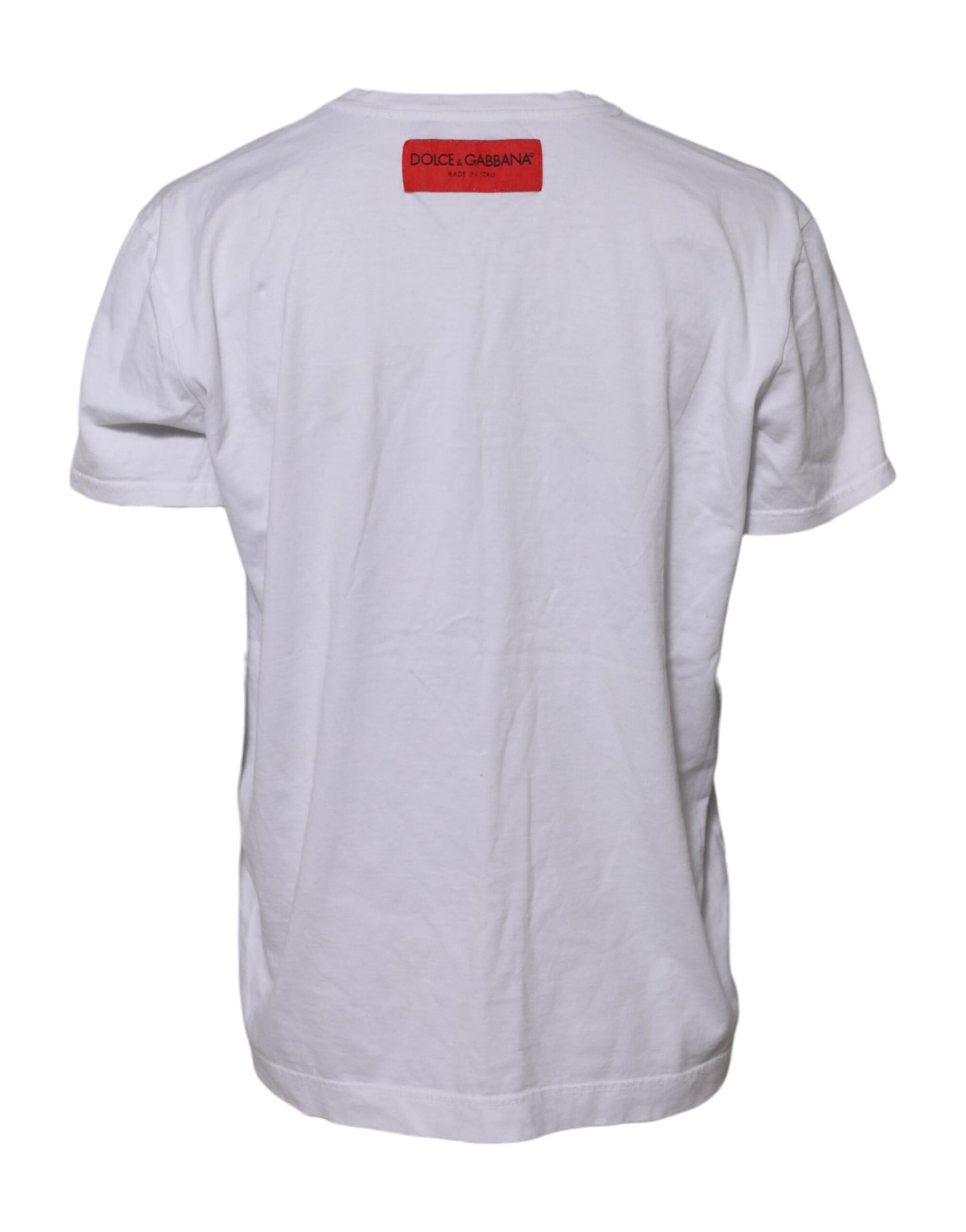 White Printed Cotton Short Sleeves T-shirt