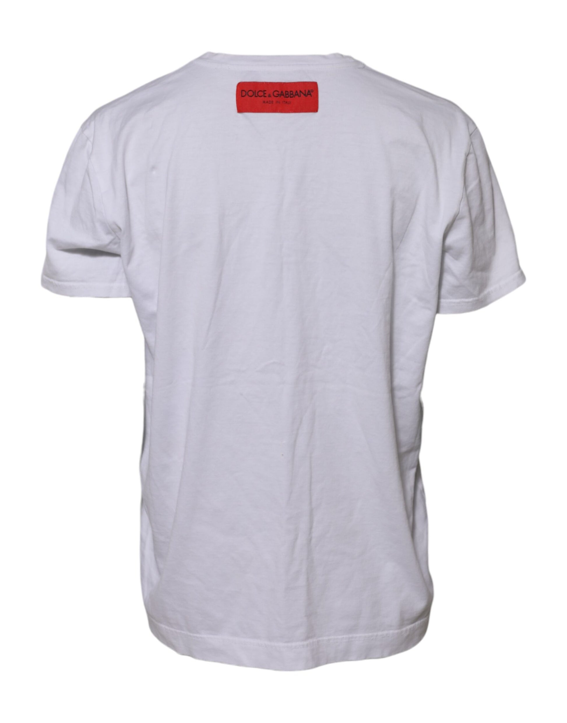 White Printed Cotton Short Sleeves T-shirt