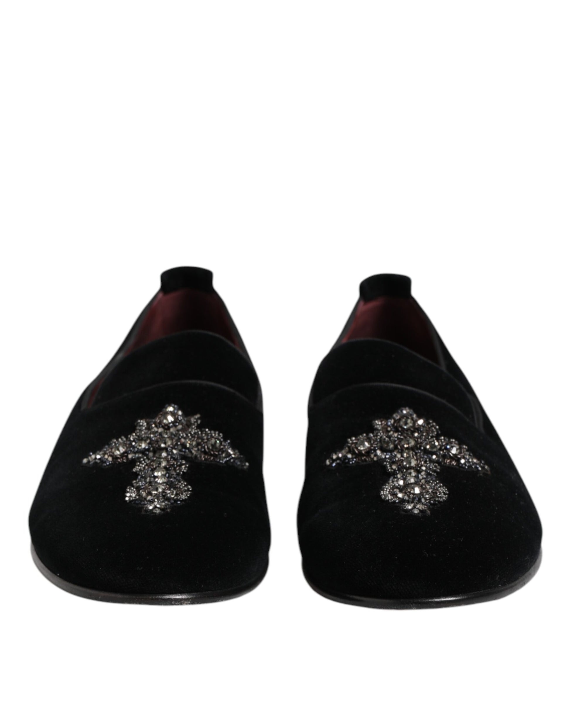 Black Velvet Crystal Crown Formal Dress Shoes