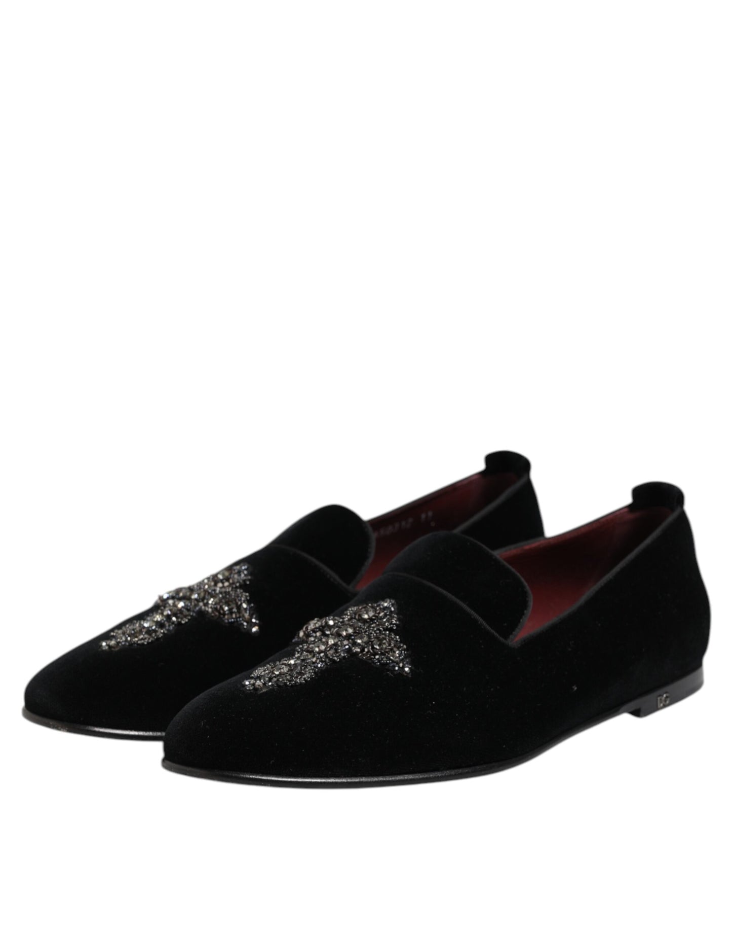 Black Velvet Crystal Crown Formal Dress Shoes