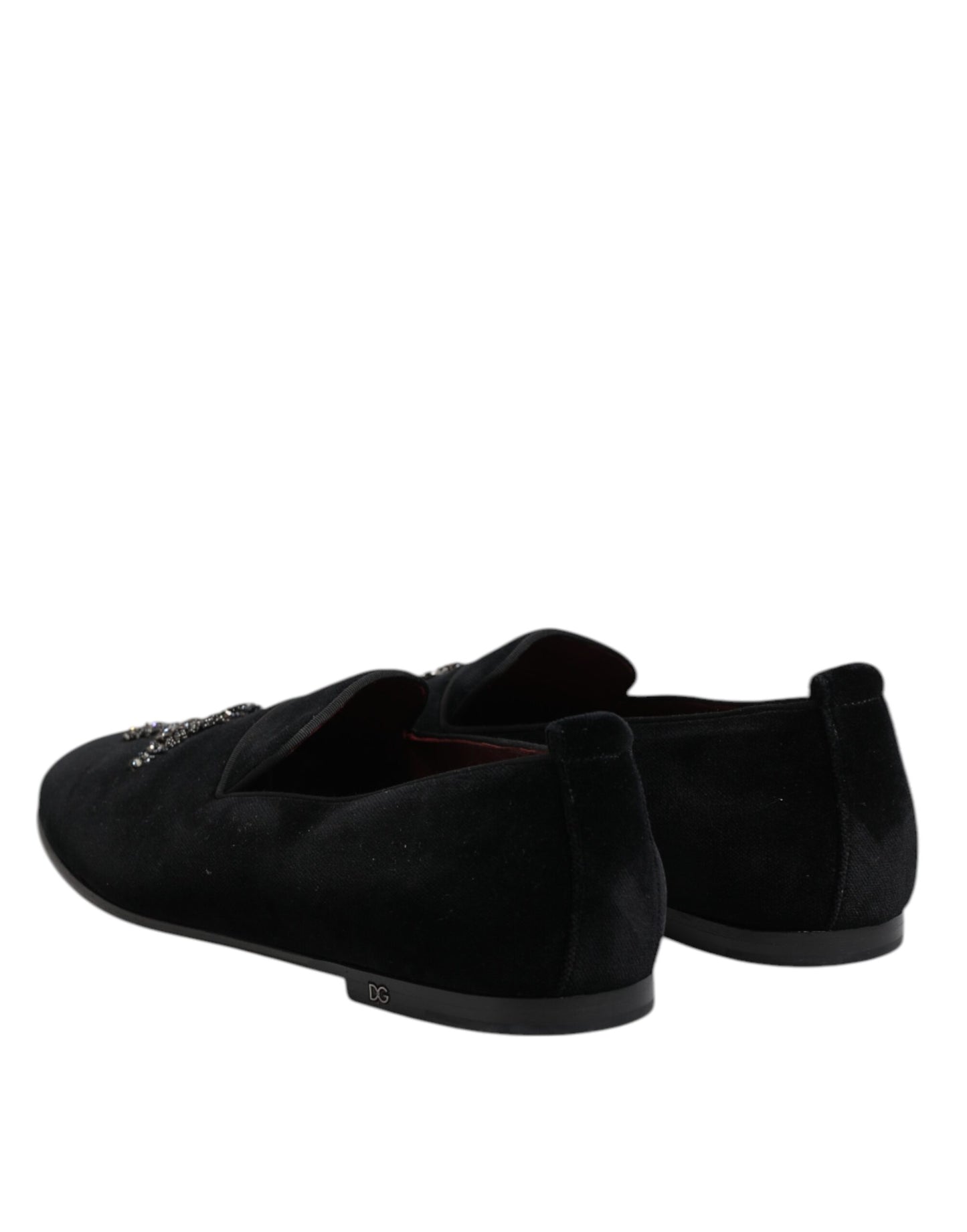 Black Velvet Crystal Crown Formal Dress Shoes