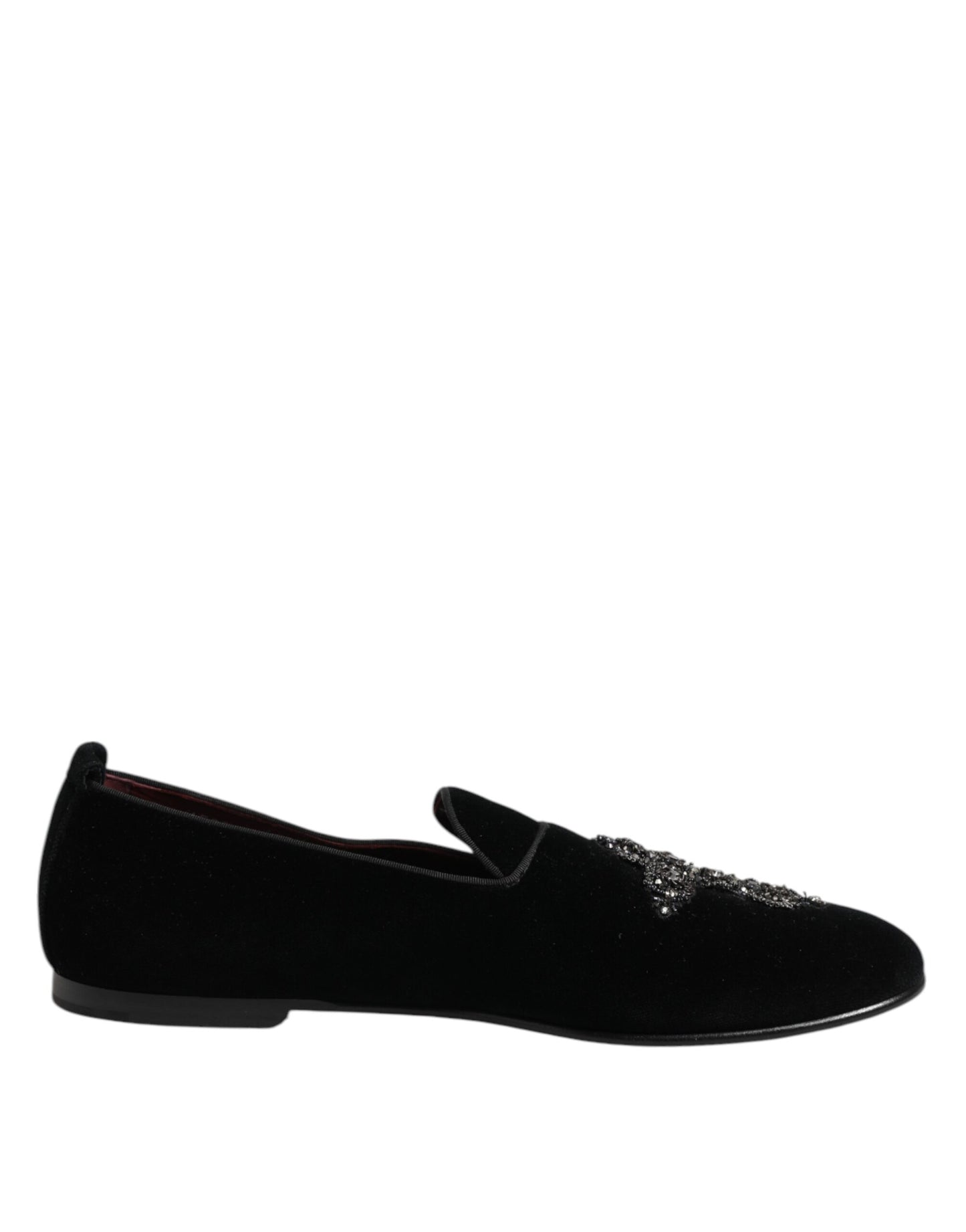 Black Velvet Crystal Crown Formal Dress Shoes