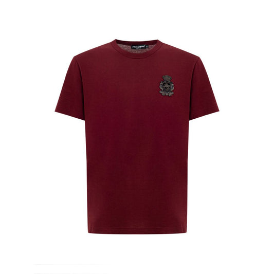 Camiseta de algodón burdeos