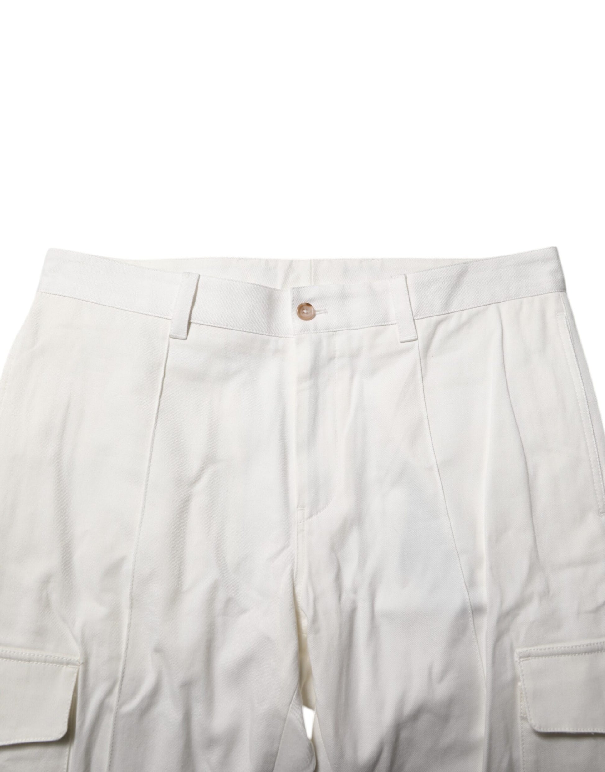 White Cotton Jogger Cargo Skinny Men Pants