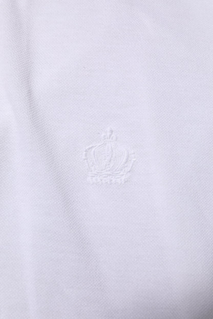 White Collared Men Short Sleeve Crown T-shirt
