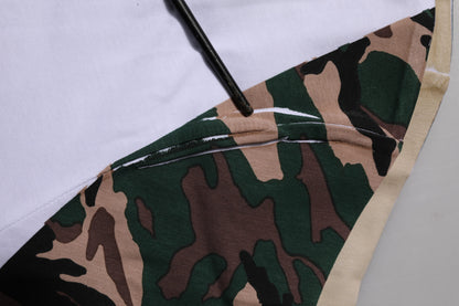 White Camouflage Cotton Men Crew Neck T-shirt