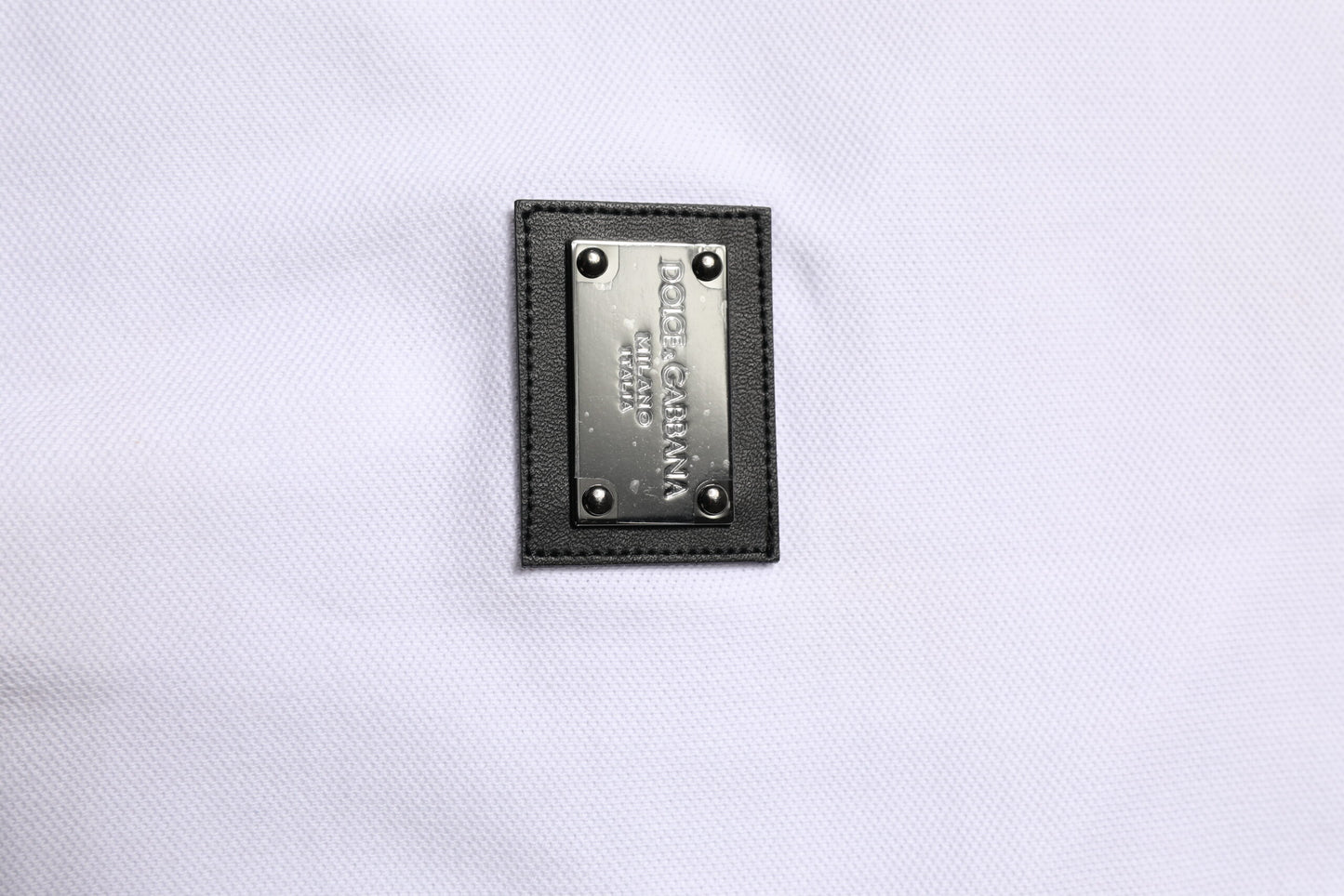 White Logo Short Sleeve Collared Polo T-shirt