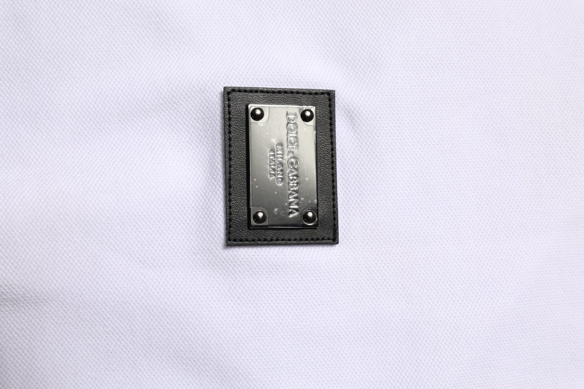 White Logo Short Sleeve Collared Polo T-shirt