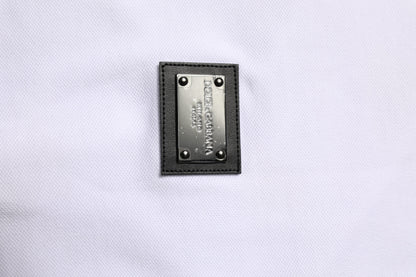 White Logo Short Sleeve Collared Polo T-shirt