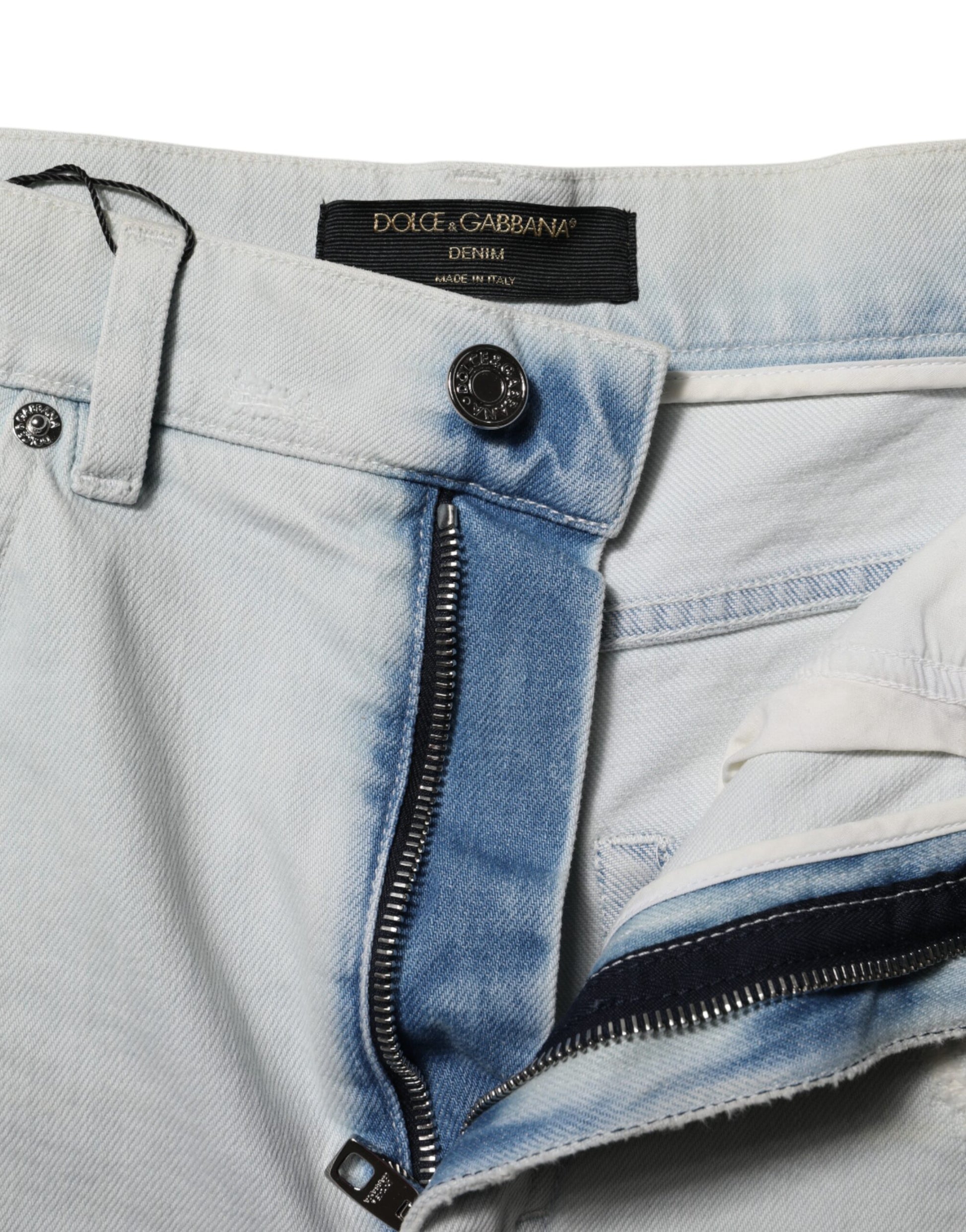 Light Blue Washed Denim Cotton Hot Pants Shorts