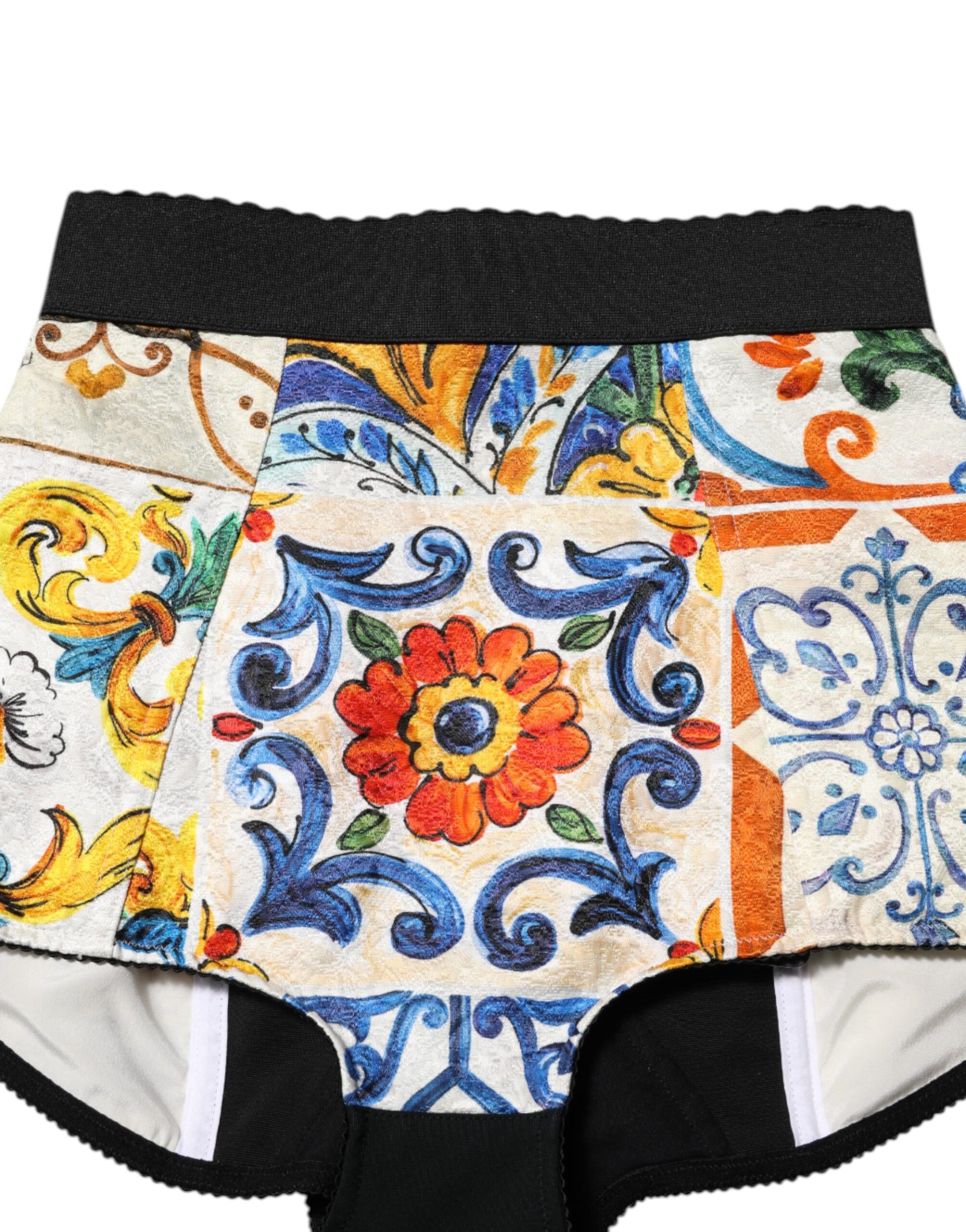 Multicolor Majolica High Waist Hot Pants Shorts