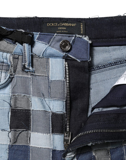 Multicolor Patchwork Skinny Denim Jeans