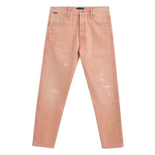 Pink Cotton Tapered Jean