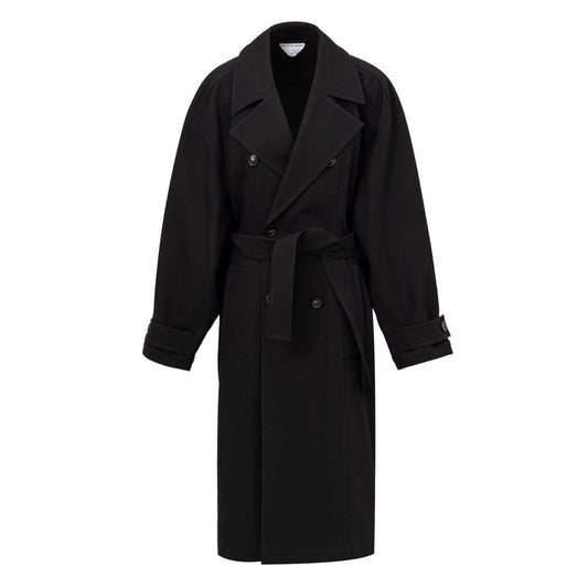 Black Cotton Trench Coat