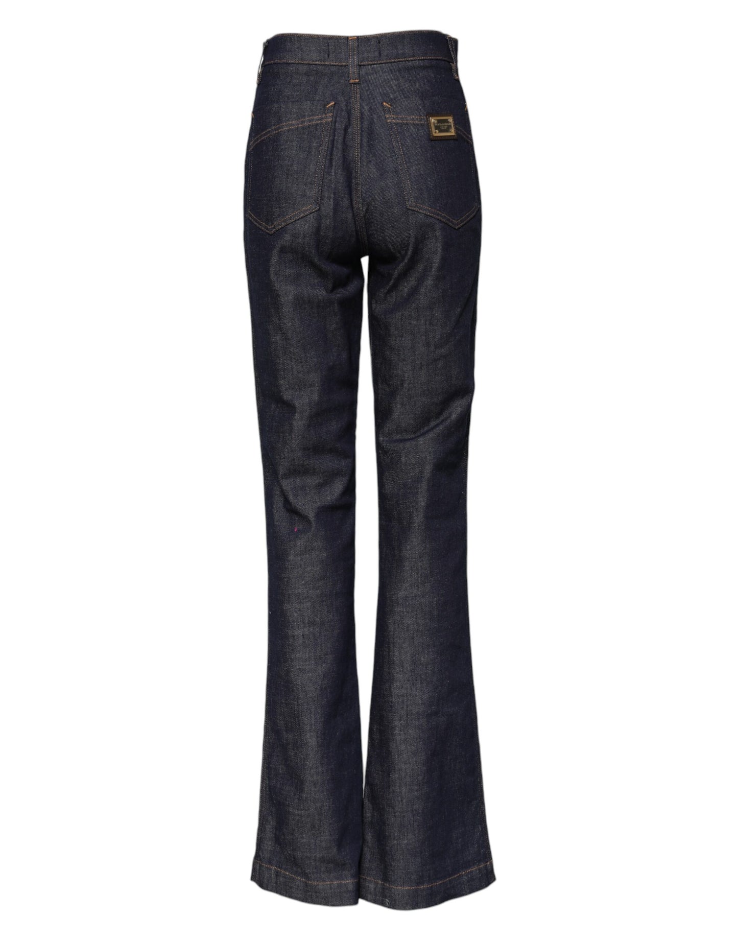 Blue Cotton High Waist Flared Denim Jeans